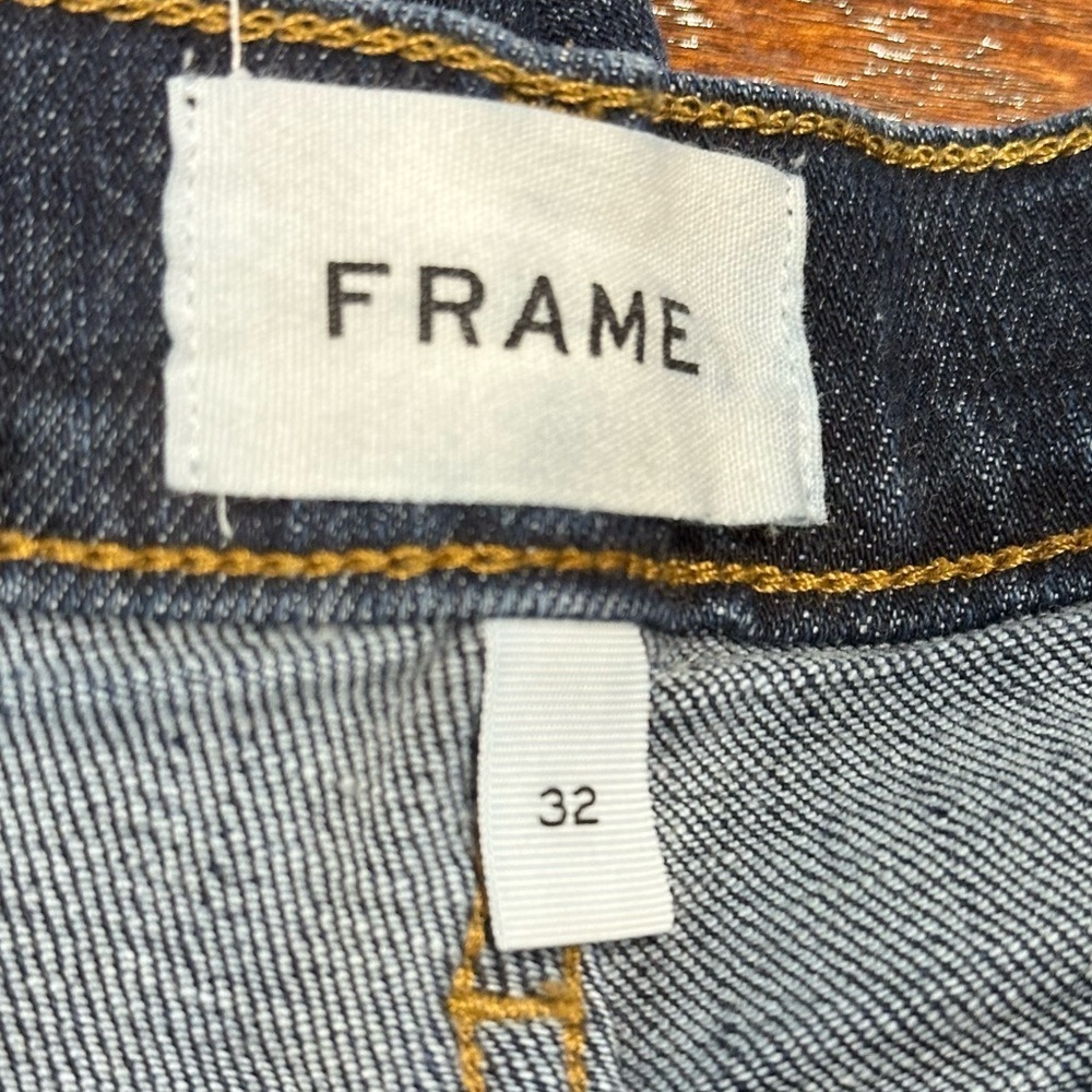 FRAME Blue Le Garcon Crop Tailored Boyfriend Jeans Size 32 EUC - Picture 2 of 7